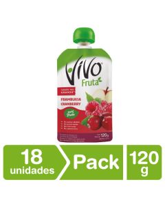 Compota Fruta Frambuesa Cranberry pack 18 Un