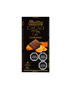 Chocolate Costa Cacao 72% Naranja