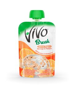 Compota Vivo Break de Avena Yogurht Naranja y Platano 90 g