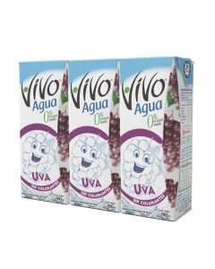 Agua Saborizada Uva pack 3 uni 570 ml
