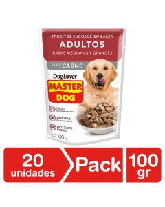 Alimento Húmedo Perro Trocitos Jugosos Carne pack 20 Un